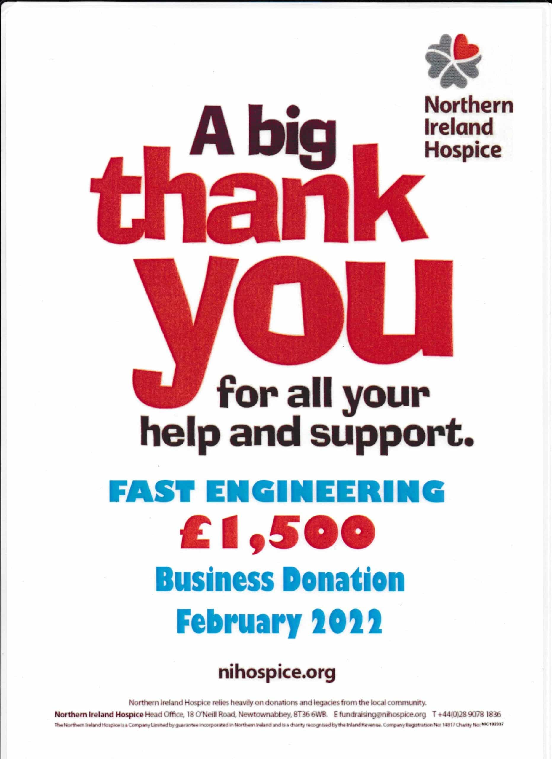 Fastank Proud to Support NI Hospice